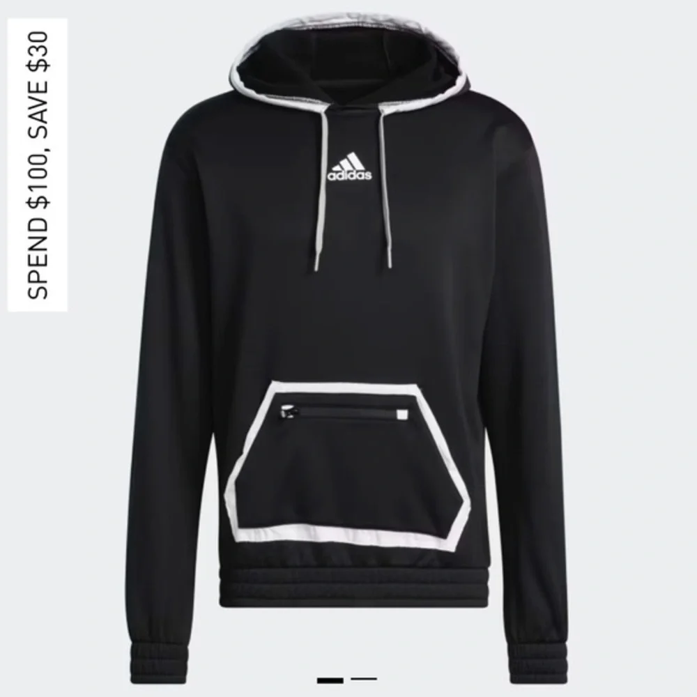 Adidas Black Hoodie with grey Trim